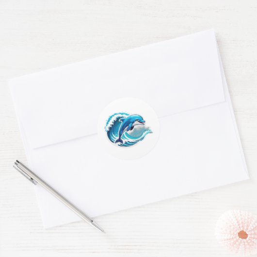 Sticker Dolphin Wave Ride (Enveloppe)