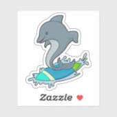 Sticker Dolpin comme Surfer avec Surfer (Feuille)