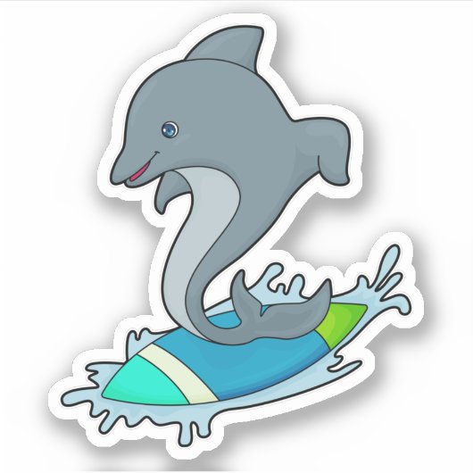 Sticker Dolpin comme Surfer avec Surfer (Devant)