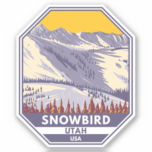 Sticker Domaine skiable de Snowbird Hiver Utah (Devant)