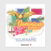Sticker Dominican Republic Caribbean Island (Feuille)