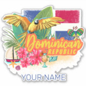 Sticker Dominican Republic Caribbean Island (Devant)
