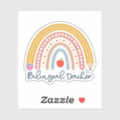 Sticker Don d'enseignant bilingue pour enseignant bilingue (Feuille)