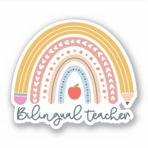 Sticker Don d'enseignant bilingue pour enseignant bilingue