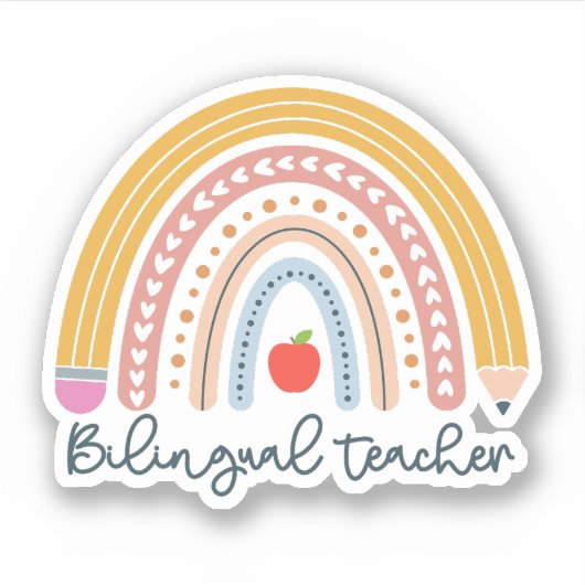 Sticker Don d'enseignant bilingue pour enseignant bilingue (Devant)