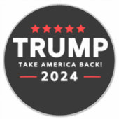Sticker Donald Trump 2024 et l'Amérique (Devant)