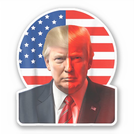 Sticker Donald Trump 2024 Président Légende Drapeau améric (Devant)