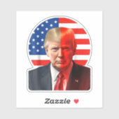 Sticker Donald Trump 2024 Président Légende Drapeau améric (Feuille)