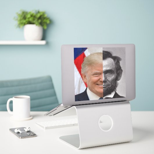 Sticker Donald Trump Abraham Lincoln (Ordinateur portable sur le bureau)