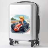 Sticker Donald Trump, champion de course automobile (Sur valise)