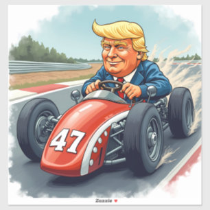 Sticker Donald Trump, champion de course automobile