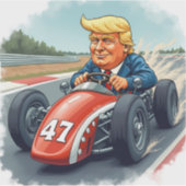 Sticker Donald Trump, champion de course automobile (Devant)