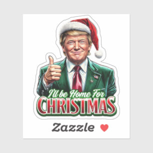 Sticker Donald Trump Noël Le chapeau du Père Noël monte