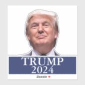 Sticker Donald Trump Photo Président 2024 Décal (Feuille)