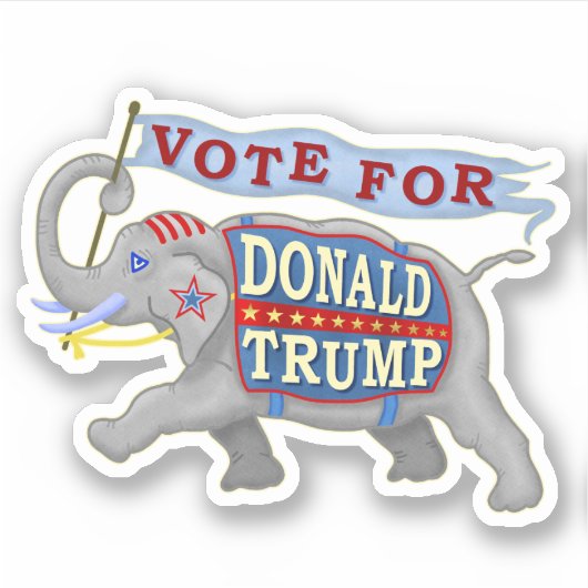 Sticker Donald Trump Président 2024 Eléphant républicain (Devant)