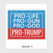 Sticker Donald Trump Pro-Life Pro-Gun Pro-God (Feuille)