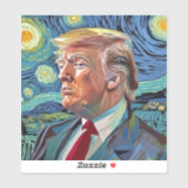 Sticker Donald Trump Starry Night Van Gogh Art Style 2024 (Feuille)