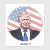 Sticker Donald Trump sur le drapeau américain (Feuille)