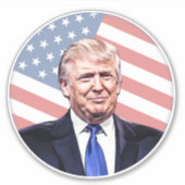 Sticker Donald Trump sur le drapeau américain (Devant)