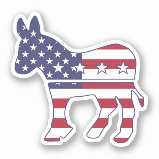 Sticker Donkey US Flag démocrate (Devant)
