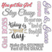 Sticker Donner du pouvoir aux femmes Citations de vinyle (Devant)