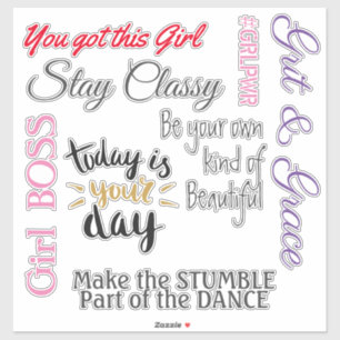 Sticker Donner du pouvoir aux femmes Citations de vinyle