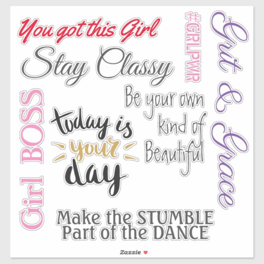 Sticker Donner du pouvoir aux femmes Citations de vinyle (Feuille)