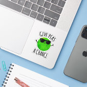 Sticker Donnez Aux Pois Une Chance Pois Pois Positif Pun (Ordinateur portable avec iPhone)