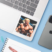 Sticker Donny T en rage (MIXED MARTIAL ART/Superstar MAGA  (Ordinateur portable avec iPhone)