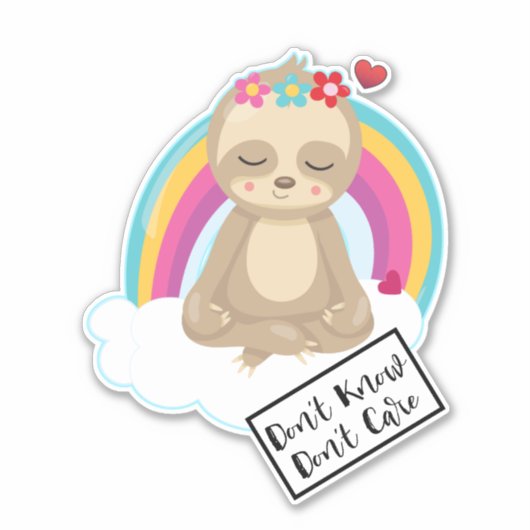 Sticker Don't Know Don't Care Text (Devant)