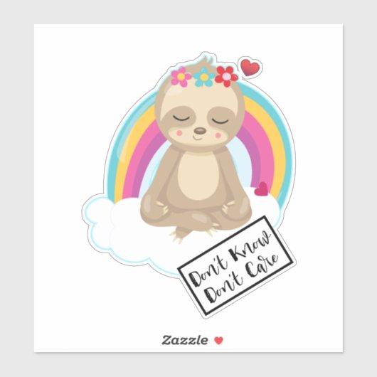 Sticker Don't Know Don't Care Text (Feuille)