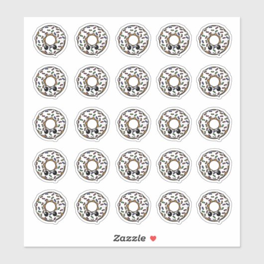 Sticker Donut avec givrage et arrosage (Feuille)