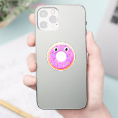 Sticker Donut Avec Yeux Et Sprinkings Dessin (Téléphone)