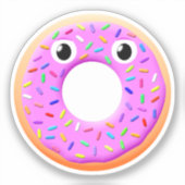 Sticker Donut Avec Yeux Et Sprinkings Dessin (Recto)