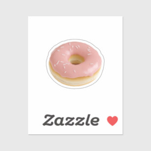 Sticker Donut glacé rose avec paillettes