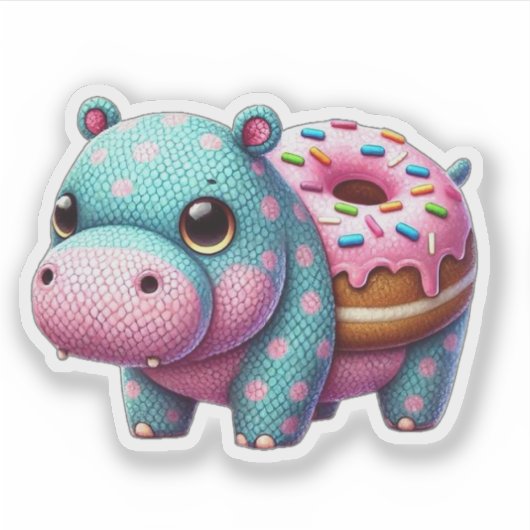 Sticker Donut hippo (Devant)
