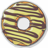 Sticker Donut Jaune, noisette, Chocolat, Glace, Froid (Devant)