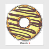 Sticker Donut Jaune, noisette, Chocolat, Glace, Froid (Feuille)