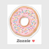 Sticker Donut Pink Frosting Sprinkles Cute | (Feuille)