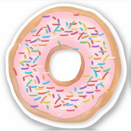 Sticker Donut Pink Frosting Sprinkles Cute | (Devant)