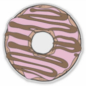 Sticker Donut rose, noisette, Chocolat, Glace, Froid (Devant)