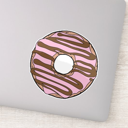 Sticker Donut rose, noisette, Chocolat, Glace, Froid (Détail)
