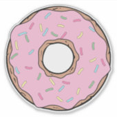 Sticker Donut rose, noisette, givre, glaçage, arrosage (Devant)