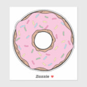Sticker Donut rose, noisette, givre, glaçage, arrosage (Feuille)