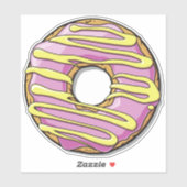 Sticker Donut rose, noix de muscade, givre, glaçage, glaça (Feuille)