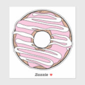 Sticker Donut rose, noix de muscade, glaçage, glaçage, giv (Feuille)