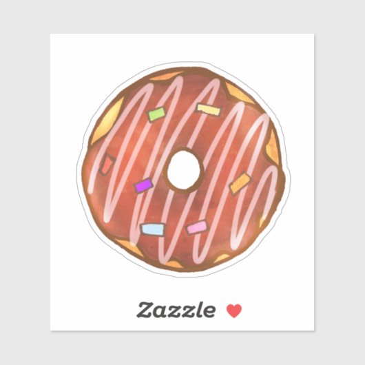 Sticker Donut saupoudré de chocolat (Feuille)