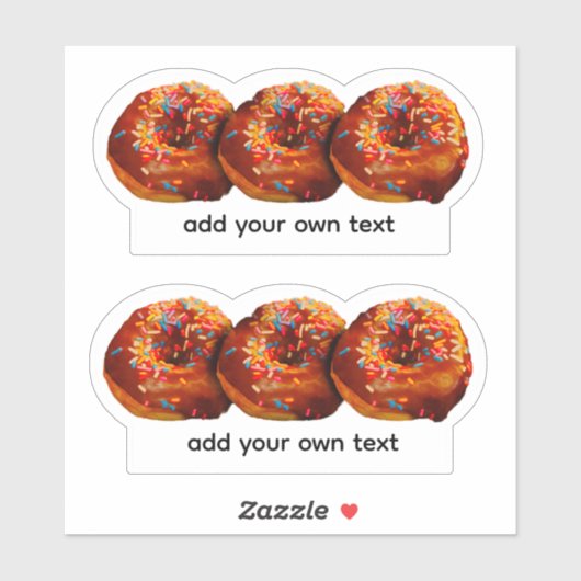 Sticker Donuts avec paillettes Ajoutez votre propre texte  (Feuille)