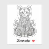 Sticker Doodart chat mignon (Feuille)