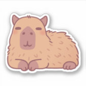 Sticker Doodle Capybara mignon reposant (Devant)
